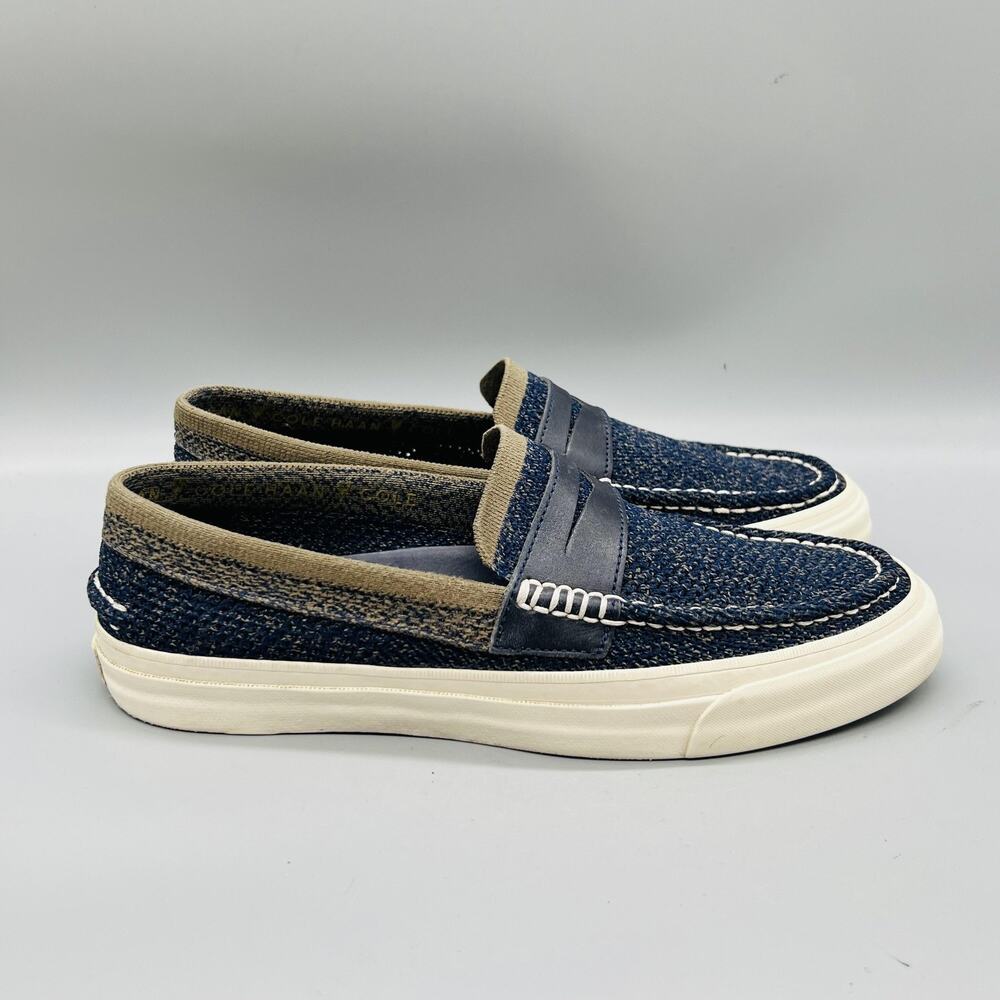 Cole Haan Shoes Men 8 Blue Tweed Pinch Penny Loafers Flat Slip On Casual Comfort